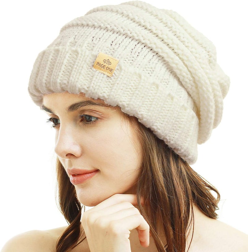 PAGE ONE Womens Winter Beanie Warm Cable Knit Hat Style Stretch Trendy Ribbed Chunky Cap - Image 2